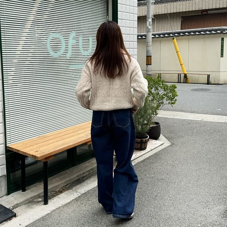 wide straight denim pants