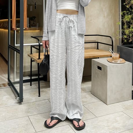 【SAMPLE SALE】stripe sucker wide pants