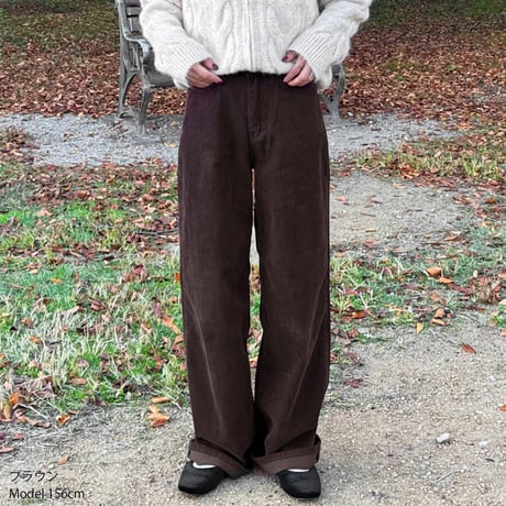 corduroy wide straight pants