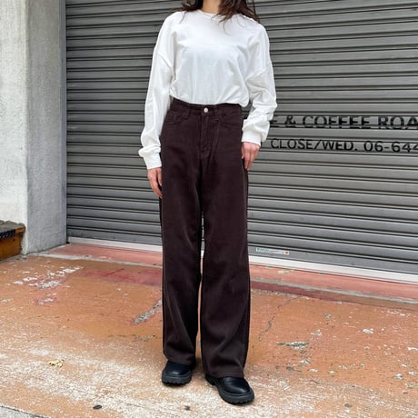 corduroy wide straight pants