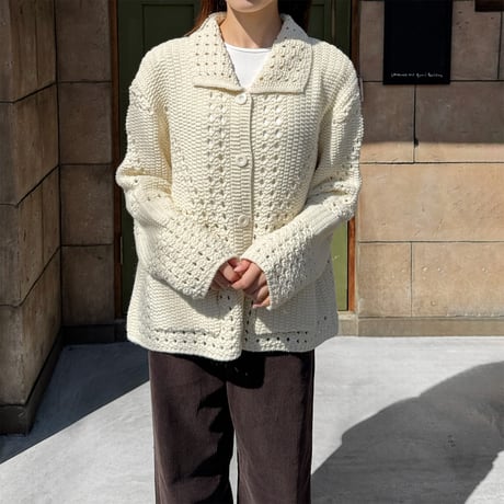 pattern design loose knit cardigan