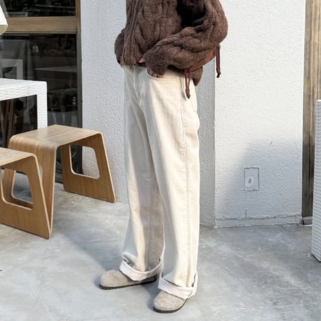 corduroy wide straight pants