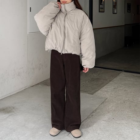 peach skin short down jacket