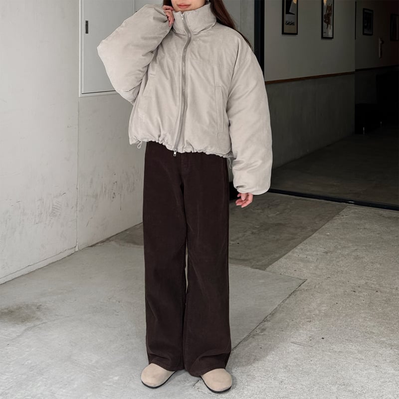 peach skin short down jacket | LE MORE