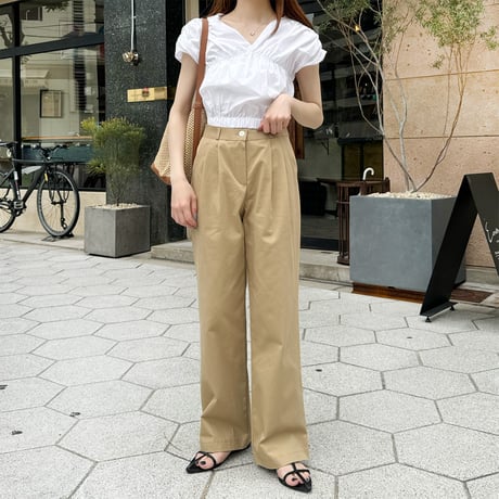 【SAMPLE SALE】cotton tuck pants