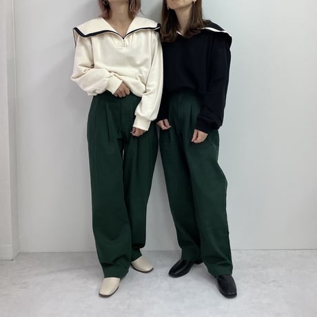 high-waist tuck straight pants