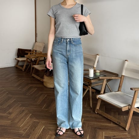 【SAMPLE SALE】semi wide straight denim pants