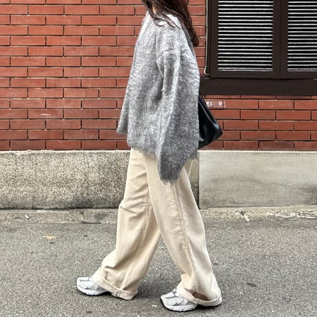 corduroy wide straight pants