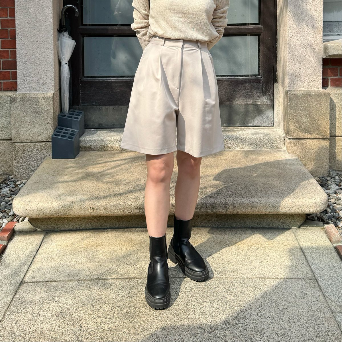 ハイウエストタックハーフパンツ | LE MORE 