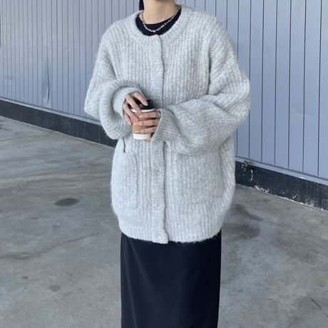 loose knit rib stitch cardigan
