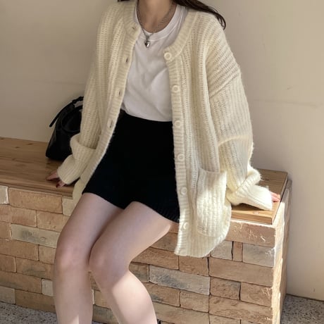 loose knit rib stitch cardigan