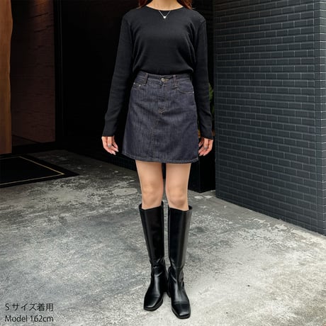 denim mini skirt