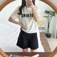 half sleeve logo knit