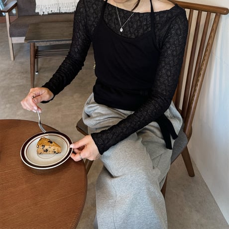 【SAMPLE SALE】wave design sheer tops