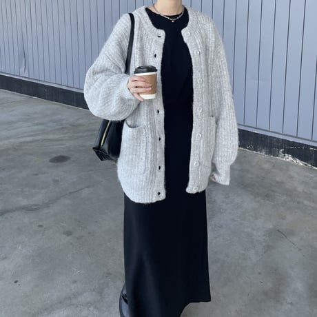 loose knit rib stitch cardigan