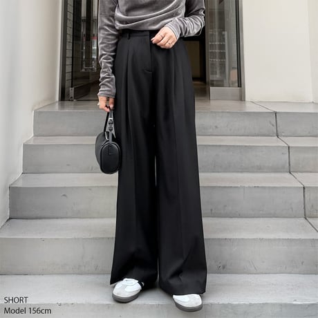 【SAMPLE SALE】double tuck wide slacks