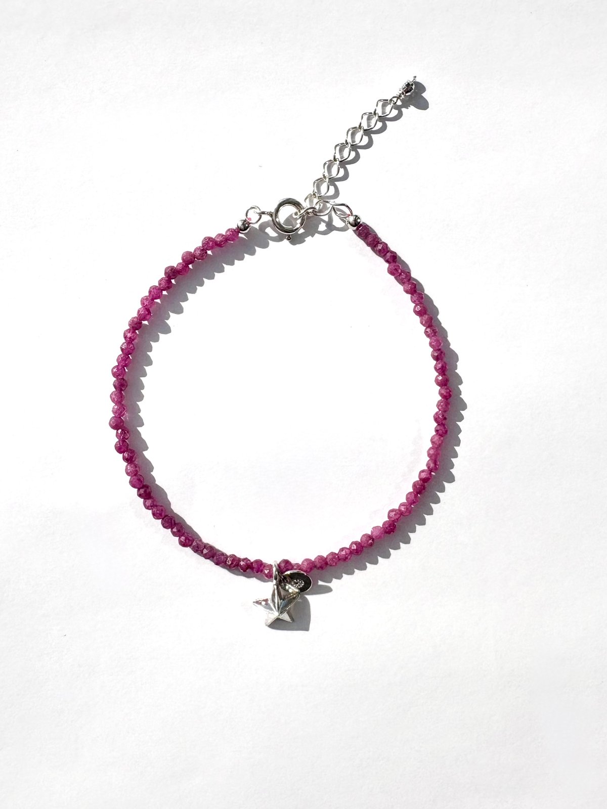 ルビー / 星付き / シルバー / 天然石ブレスレット / KAORU