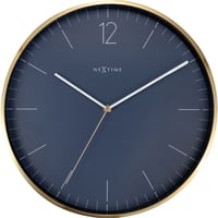 NEXTIME◆NEXT 3252GN◆エッセンシャルゴールド掛け時計◆Ø34cm◆青◆Essential Gold