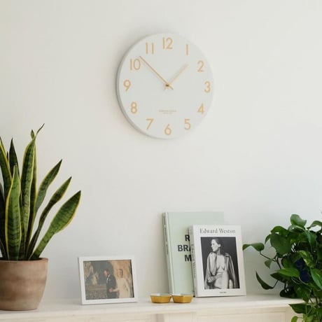 ロンドンクロック◆LONDON CLOCK 01289◆チタンチョークプレス壁掛け時計◆白◆クォーツムーブメント