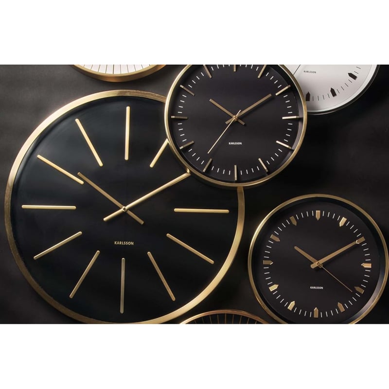 カールソン◇KARLSSON A5912GD◇モダン掛け時計(黒×ゴールド)◇35cm