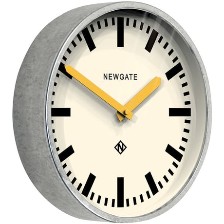 ニューゲート◆Newgate LUGG667GALCY◆黄色い針の掛け時計 (30㎝)◆The Luggage Galvanised Wall Clock