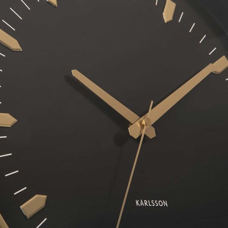 カールソン◆KARLSSON A5912GD◆モダン掛け時計(黒×ゴールド)◆35cm◆Arrow Batons
