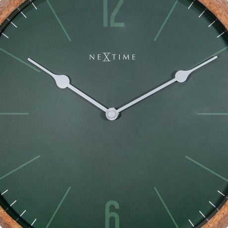 NEXTIME◆NEXT  3509GN◆コルク 壁掛け時計◆ ø 30 cm x 8,4 cm◆Cork＆Green