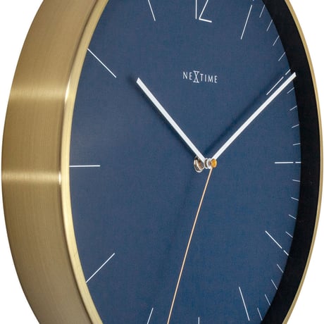 NEXTIME◆NEXT 3252GN◆エッセンシャルゴールド掛け時計◆Ø34cm◆青◆Essential Gold