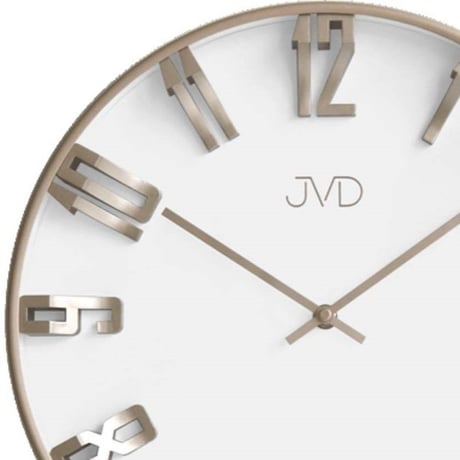 JVD◆HO171.3◆シンプルなホワイト壁掛け時計◆直径35cm◆チェコ共和国、東欧時計