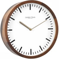 ロンドンクロック◆LONDON CLOCK 01235◆ウォールナット仕上げ木製ケース壁掛け時計◆クォーツムーブメント