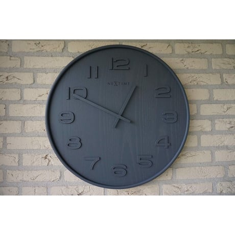 NEXTIME◆NEXT  3096GS◆ウッドウッドミディアム壁掛け時計(グレー)◆ø  35cm x 3 cm◆WOOD WOOD MEDIUM