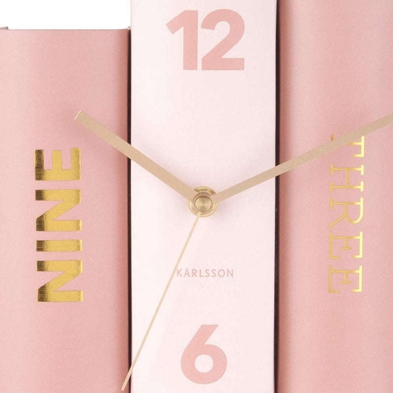 カールソン◇KARLSSON KA5730◇テーブルクロックブック置時計◇ピンク