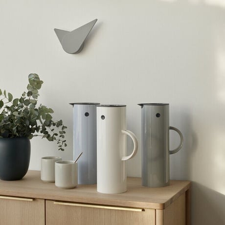 ステルトン◆STELTON Birdie wall clock◆バーディー掛け時計 (ライトグレー)◆ボッチャー＆カイザー