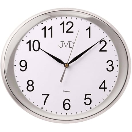 JVD◆HP664.6◆シンプル楕円形の壁掛け時計◆27cm x 30cm◆チェコ共和国、東欧時計