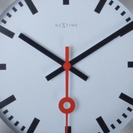 NEXTIME◆NEXT 3998st◆"STATION"ステーション 壁掛け時計(白)◆19 cm◆サイレントクォーツ