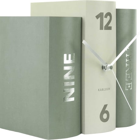 カールソン◆KARLSSON KA5756GR◆テーブルクロックブック置時計◆ライトグレー◆Table Clock Book