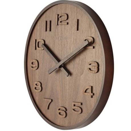 NEXTIME◆NEXT  3096BR◆ウッドウッドミディアム壁掛け時計(木目)◆ø  35cm x 3 cm◆WOOD WOOD MEDIUM