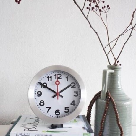 NEXTIME◆NEXT 3998ar◆"STATION"ステーション 壁掛け時計(白)◆19 cm◆サイレントクォーツ