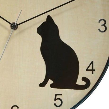 ソムペックス◆Sompex Clocks  8028◆猫のいる 掛け時計(黒猫)◆クォーツムーブメント