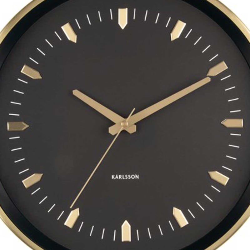 カールソン◇KARLSSON A5912GD◇モダン掛け時計(黒×ゴールド)◇35cm