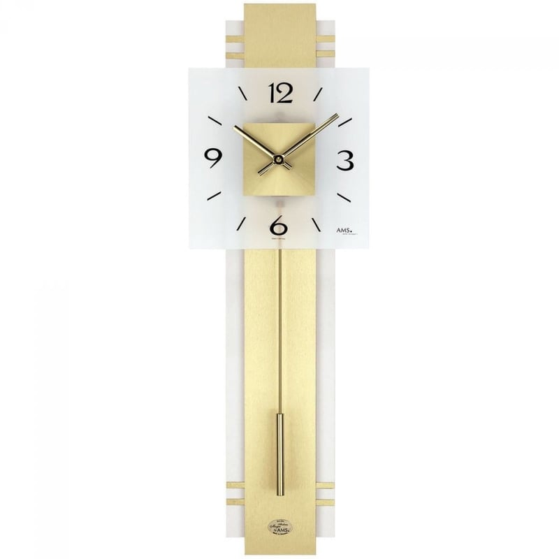 アームス ◇AMS 7301◇真鍮とガラスの 振り子時計◇クォーツ