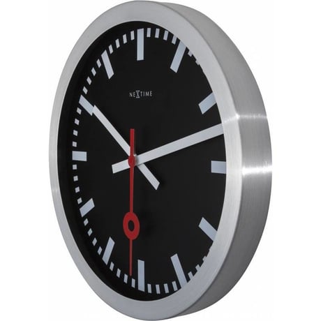 NEXTIME◆NEXT 3999STZW◆"STATION"ステーション 壁掛け時計(黒)◆35 cm◆サイレントクォーツ