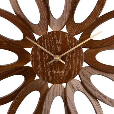 カールソン◆KARLSSON KA5891DW◆花形デザイン掛け時計(ダークウッド)◆Blütenform Durchmesser:40cm
