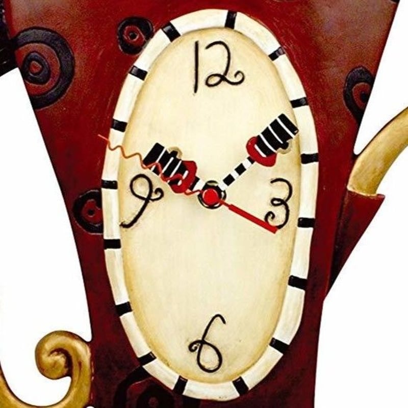 アレンデザインスタジオ　壁掛け時計　振り子時計　ティーポット　ティーカップ Kettle Blue Clock – Allen Designs Studio