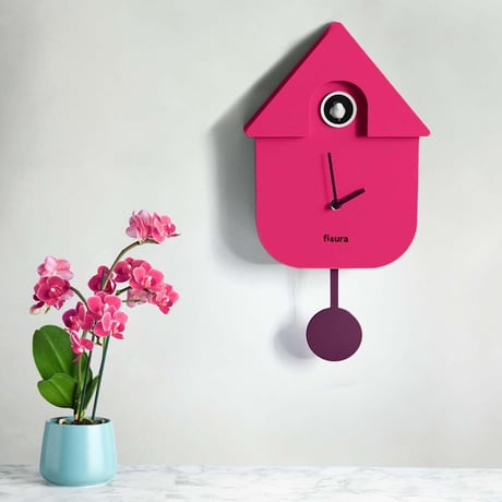 レッドキャンディ◆FI-CL1629◆カッコウ時計・鳩時計・壁掛け時計◆ピンク◆Cuckoo House Clock