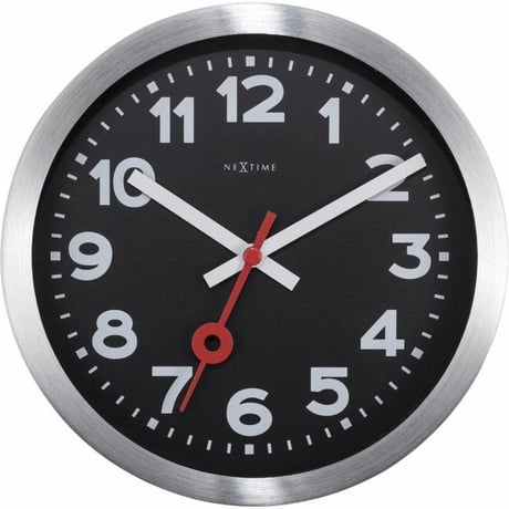 NEXTIME◆NEXT 3998ARZW◆"STATION"ステーション 壁掛け時計(黒)◆19 cm◆サイレントクォーツ