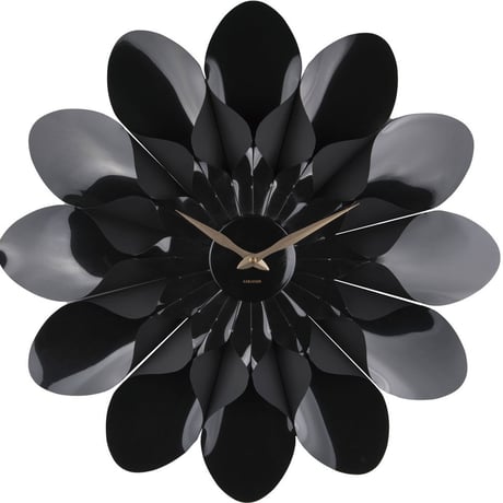 カールソン◆KARLSSON  KA5731BK◆フラワーパワー掛け時計◆60cm◆ブラック