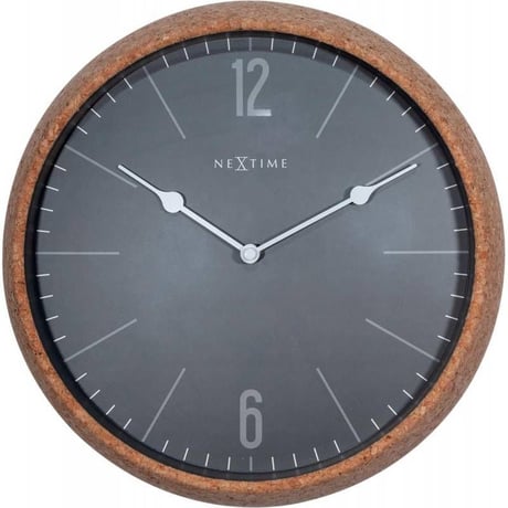 NEXTIME◆NEXT  3509GS◆コルク 壁掛け時計◆ø 30 cm x 8,4 cm◆Cork＆Grey