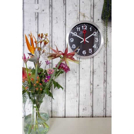 NEXTIME◆NEXT 3999ARZW◆"STATION"ステーション 壁掛け時計(黒)◆35 cm◆サイレントクォーツ