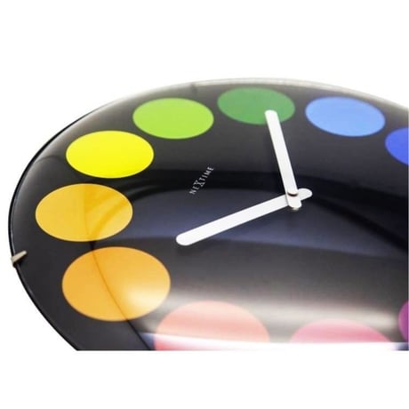 NEXTIME ◆NEXT3167◆ドットドーム時計 掛け時計 (黒)◆Nextime Dots Dome Clock